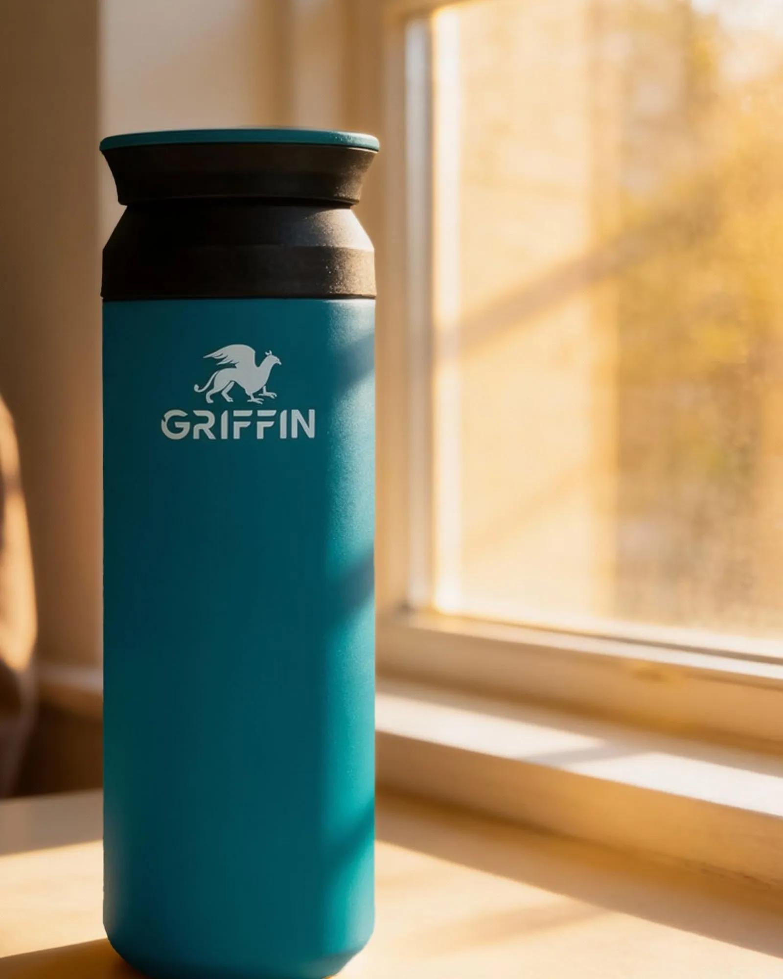 Pencere kenarında mavi 17oz tumbler